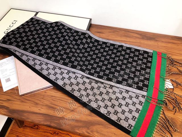 GUCCI圍巾 專櫃對版 古馳水貂絨長圍巾 GUCCI女圍巾  llwj6900